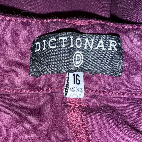 🧚🏻♀️ Dictionary Brand Plum Purple Pants - stretch style size 16 - Picture 5 of 5